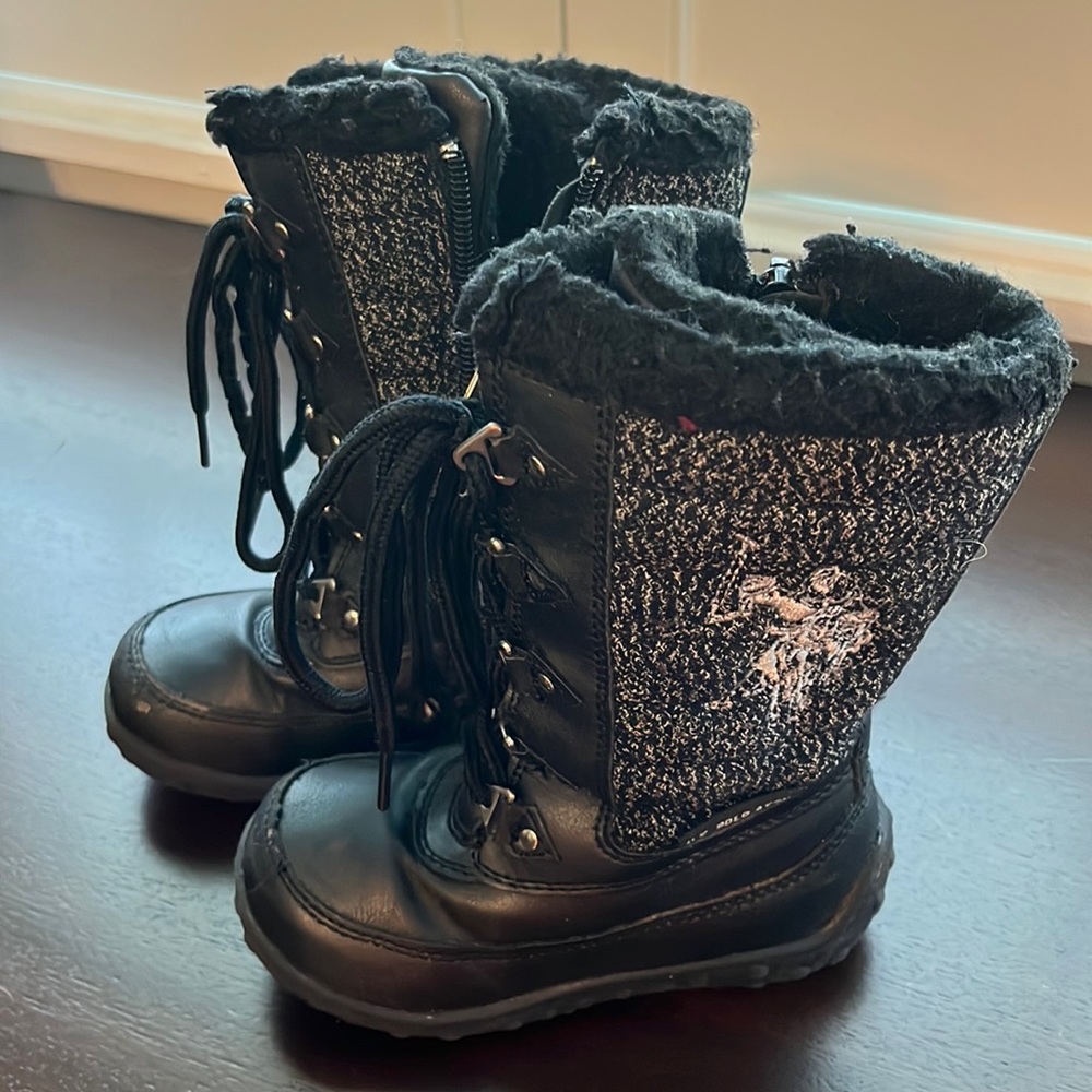 Little Girls U.S. Polo Assn Snow Boots Black Size 7
